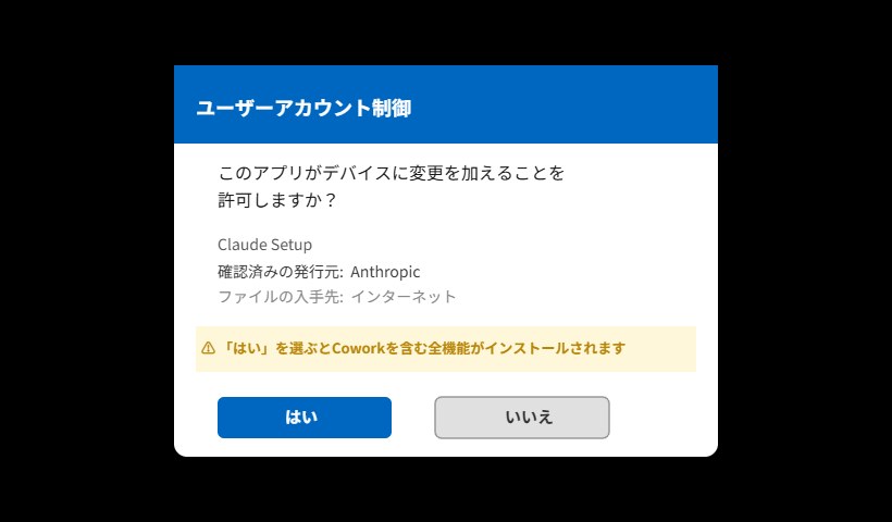 Windows UACダイアログ